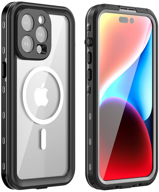 요이치 레릭 아머 잠수함 맥세이프 방수 케이스 갤럭시S24 플러스, 블랙, 1개