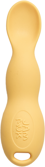 잼먹 국내 제조 실리콘 땅콩 이유식 스푼, 옐로우, 1개