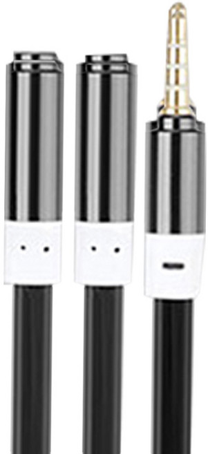 칼론 스테레오 칼국수 커플Y잭 AUX 케이블, APC-A06, 블랙, 1개