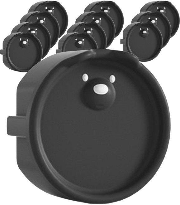 원더파파 귀여운 곰돌이 콘센트 안전마개, 블랙, 12개