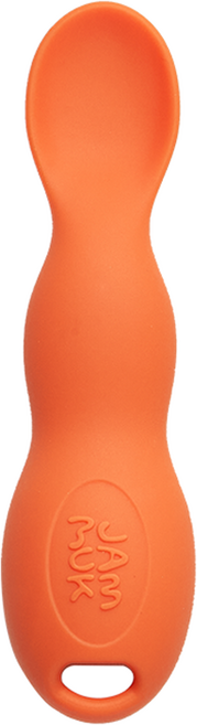 잼먹 국내 제조 실리콘 땅콩 이유식 스푼, 오렌지, 1개