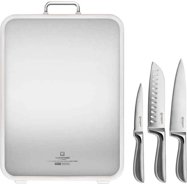 바겐슈타이거 슈미트 칼 3종 + 비앙코316 양면도마 세트, 1세트, 과도칼 + 산도쿠칼 + 쉐프칼 + 양면도마