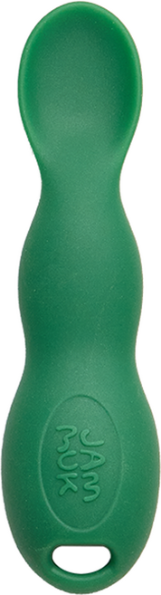 잼먹 국내 제조 실리콘 땅콩 이유식 스푼, 그린, 1개