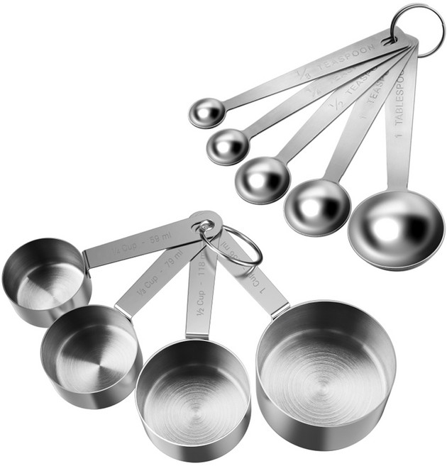 바겐슈타이거 스텐304 계량 스푼 5종 + 계량컵 4종 세트, 1세트