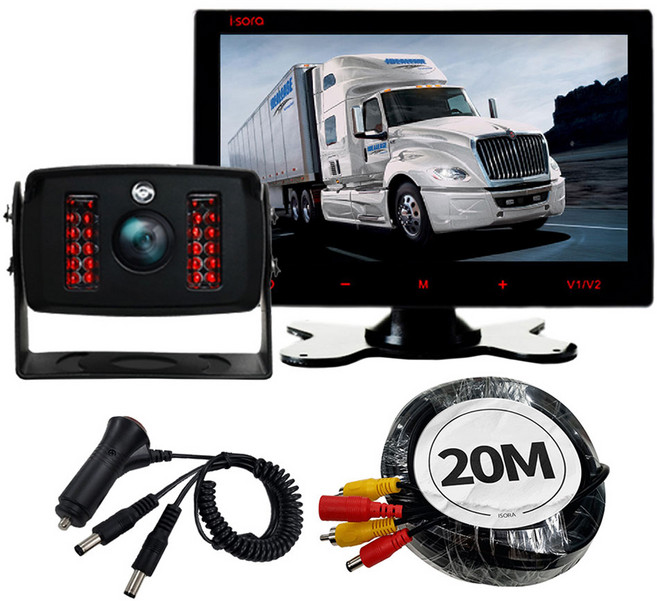 아이소라 대형차 AHD 후방카메라 + 모니터 17.7cm + 일체형 연장선 20m 세트, CMOS-WIDE(후방카메라)