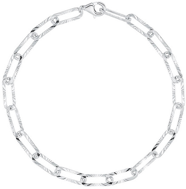 로이드 여성용 컷팅 클립체인 실버 팔찌
