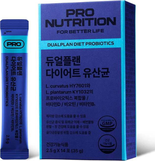 PRONUTRITION 정품 듀얼플랜 다이어트 유산균 14p, 35g, 1개 - 쿠팡