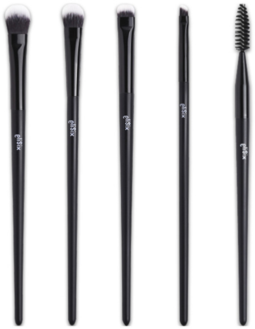 엘리식스 아이 메이크업 브러쉬 5종 세트, 블랙, 1개