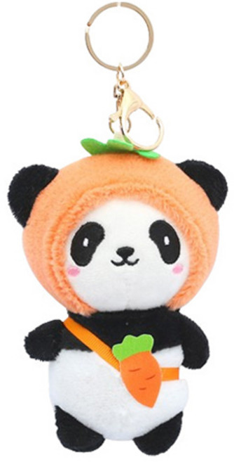 정상아이앤 미니판다 인형 키링, 오렌지, 1개