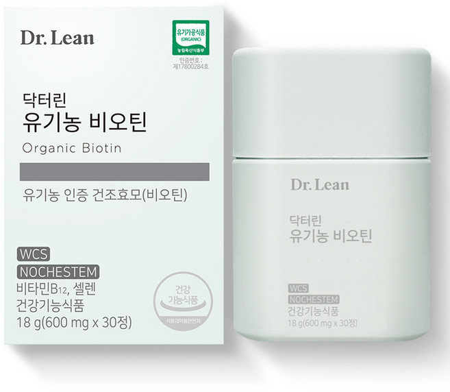 닥터린 유기농 비오틴 영양제, 30정, 1개