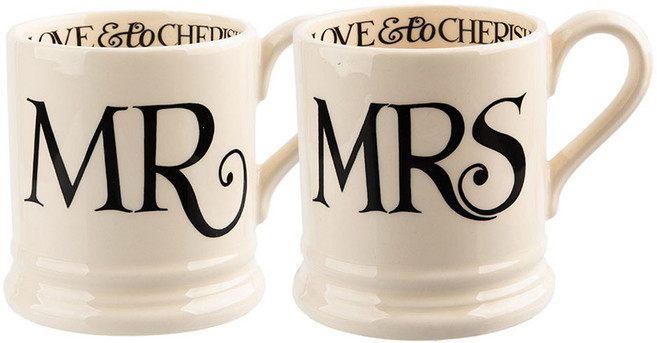 엠마브릿지워터 토스트앤마멀레이드 미스터앤미세스 머그컵 300ml x 2종 세트, 혼합색상, 1세트