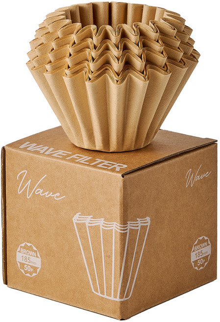 빈플러스 커피 여과지 웨이브 필터 185 브라운 2~4인용, 50개입, 1개