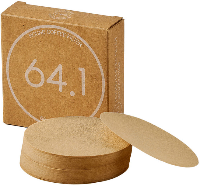 빈플러스 라운드 원형 커피 필터 브라운 마이더치 전용 64.1mm, 100개입, 1개