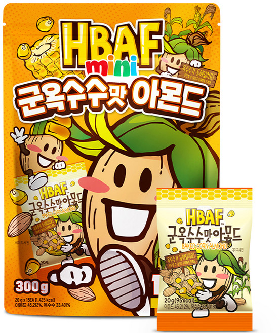 바프 미니 군옥수수맛 아몬드 15p, 1개, 300g