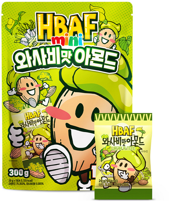 바프 미니 와사비맛 아몬드 15p, 300g, 1개