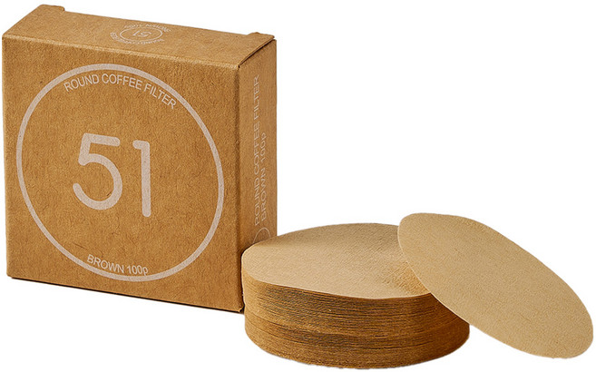 빈플러스 라운드 커피필터 브라운 51mm, 100개, 1세트