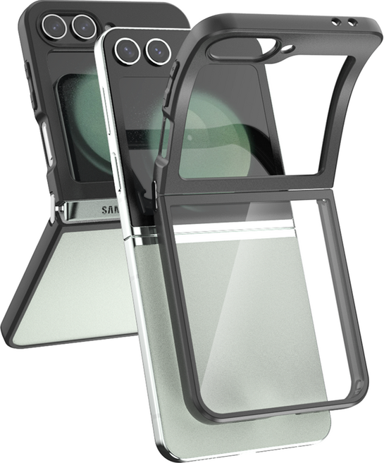 굿밸류 블랙 가드 메탈 링크 Z플립 휴대폰 케이스