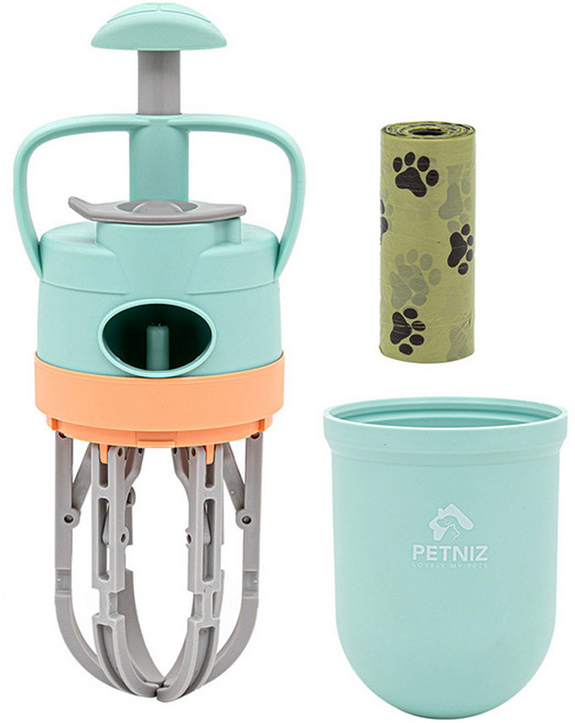 펫니즈 강아지 배변집게 PNZ-BT100S + 배변봉투 세트, 민트, 1세트