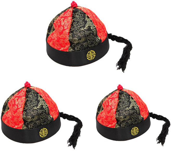 파티공구 차이나 모자 대 3p, 블랙레드, 1개