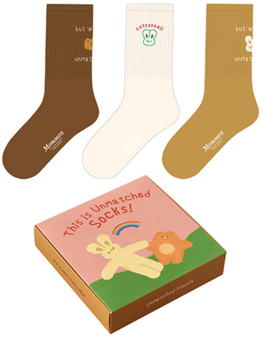 모노라이크 MONO 양말 3종 기프트 세트 Unmatched friends