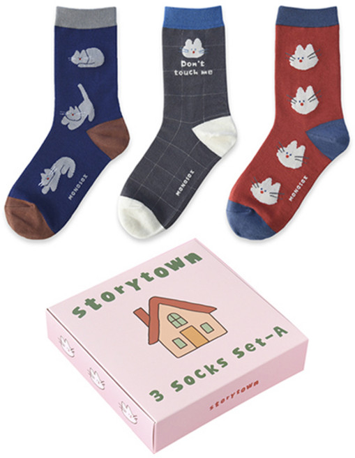 모노라이크 MONO 양말 3종 기프트 세트 Story town