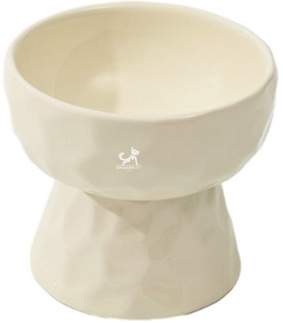 딩동펫 반려동물 트윙클 도자기 보울 식기 일반형, 아이보리, 1개