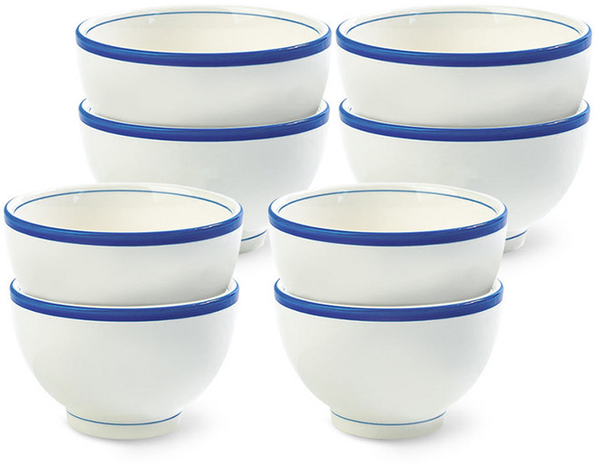 시라쿠스 메이플 공기 대접 세트, 라인블루, 공기 4p + 대접 4p, 4세트