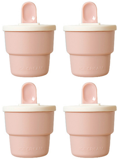 미니 아이스크림 몰드 100ml, 핑크, 4개