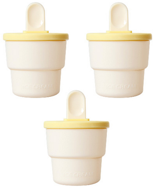 미니 아이스크림 몰드, 화이트, 3개
