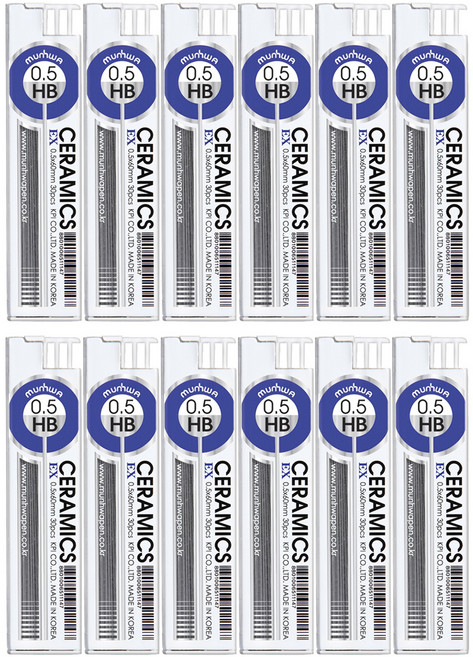 문화연필 세라믹 EX 샤프심 HB, 0.5mm, 12개