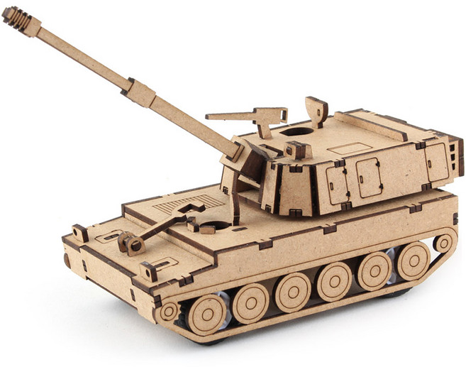 영공방 DIY 나무 모형 조립 키트 풀백카 K9 자주포, 1개