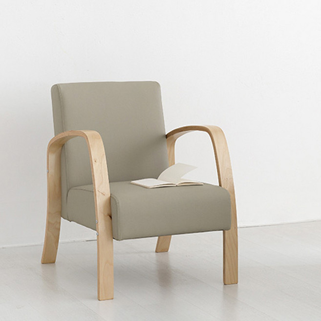 마켓비 벤우드 내추럴 1인용 소파 YC12A, 웜그레이