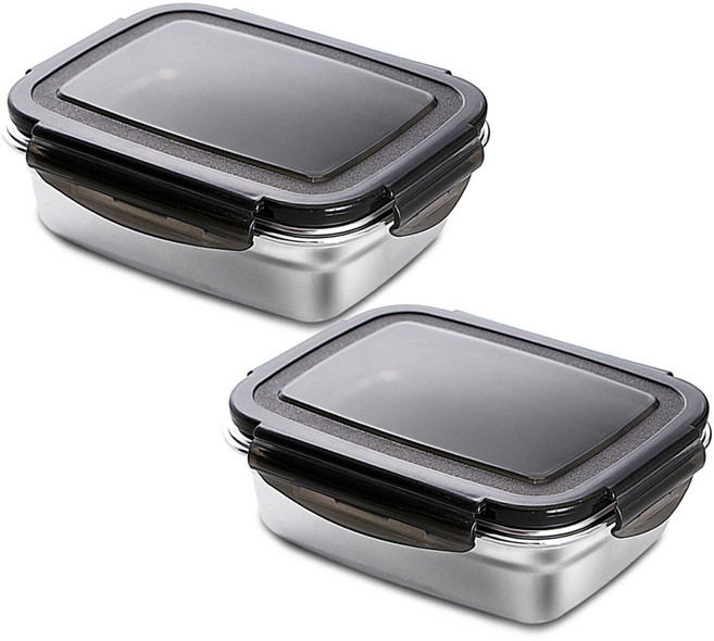 까사베니 연마제 없는 스테인레스 김치통, 850ml, 2개