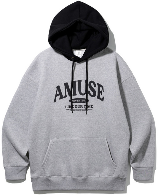 앨빈클로 남녀공용 AMUSE 모자배색 오버핏 후드티 AVH512