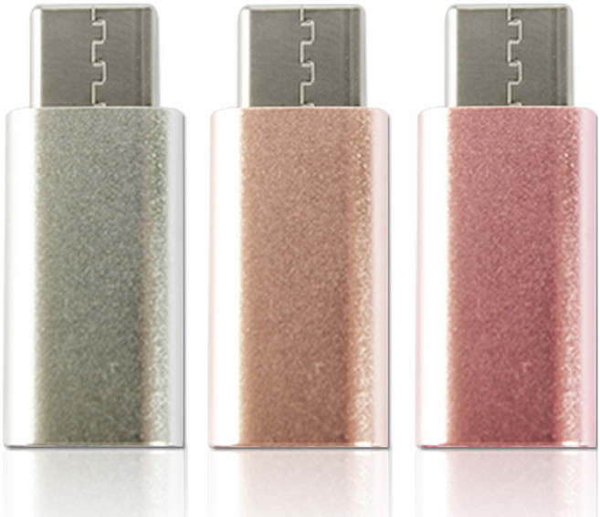 칼론 8핀-C타입 변환젠더 3종 세트 KR-8CP, 2.9cm, 실버, 골드, 핑크골드, 1세트