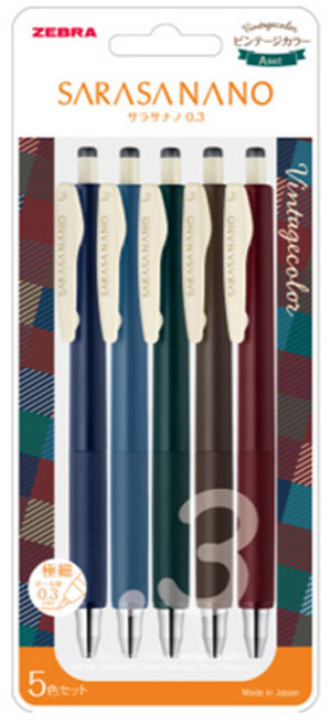 사라사 나노 빈티지 5색 세트 0.3mm, A, 1세트