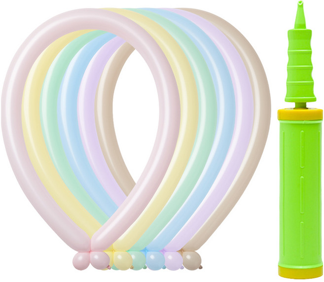 조이벌룬 260 파스텔 혼합 풍선 100p + 손펌프 세트, 라임그린(손펌프), 랜덤발송(풍선), 1세트