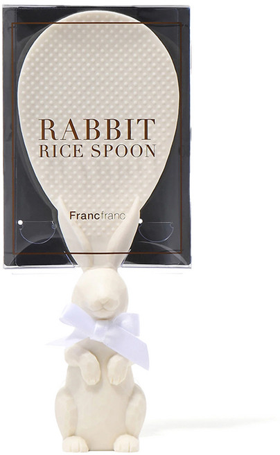 프랑프랑 스탠드 토끼 밥주걱, 화이트, 1개