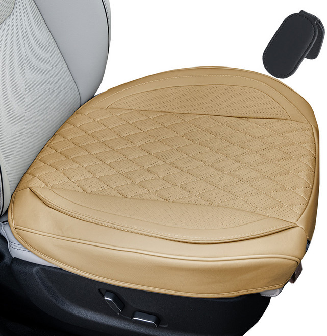 대한오토모빌 타공 에어쉘 시트 커버 + 안전벨트 고정클립 세트, 새들브라운(시트커버), 1세트