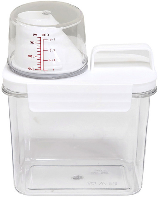 주앤지 다용도 세제소분 용기, 1100ml, 투명, 손잡이형, 1개