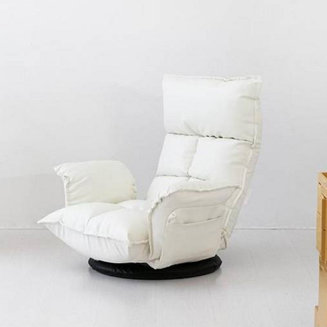 마켓비 앰보 1인 좌식소파 회전팔걸이형, 밀크, 1개