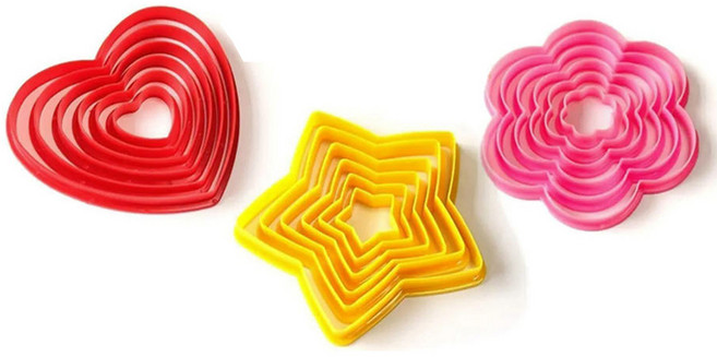 베스톰 별 하트 플라워 쿠키커터 3종 x 6p 세트, 랜덤발송, 1세트