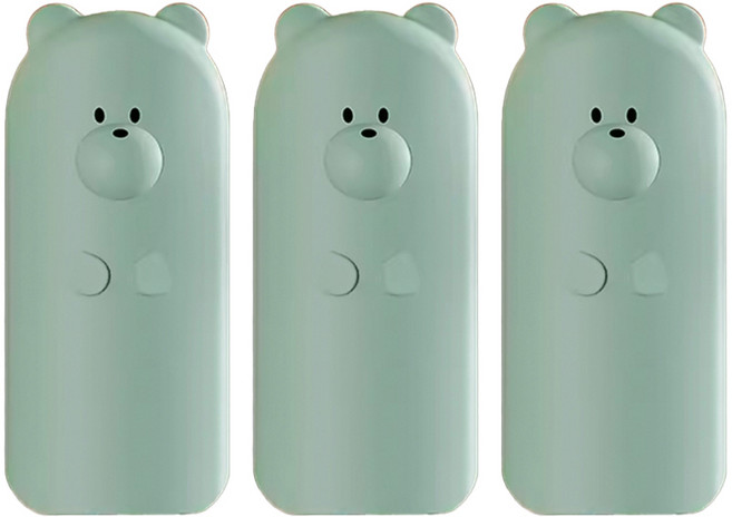 원더파파 경첩용 문닫힘 방지 귀여운 곰돌이형, 민트, 3개