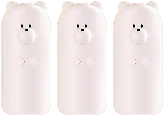 원더파파 경첩용 문닫힘 방지 귀여운 곰돌이형, 화이트, 3개