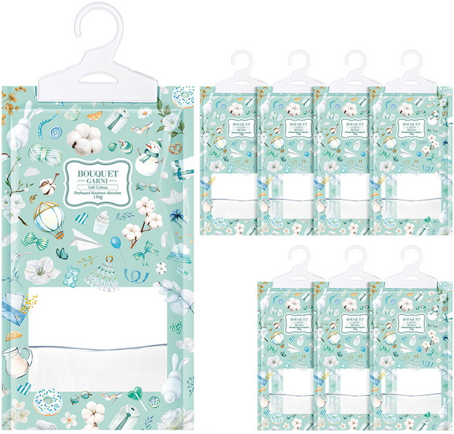 부케가르니 퍼퓸드 습기제거제 본품 소프트코튼, 150g, 8개