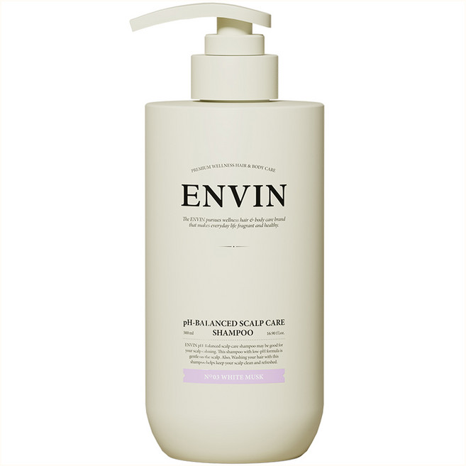 앙방 약산성 두피케어 샴푸 화이트 머스크향, 500ml, 1개