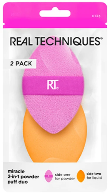 리얼테크닉스 미라클 2in1 파우더 퍼프 듀오, 1개 - 쿠팡