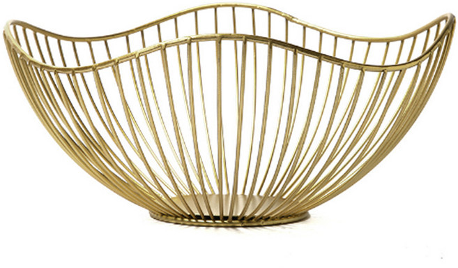 금깨비 철제 다용도 과일 간식 트레이 바구니, 골드, 1개