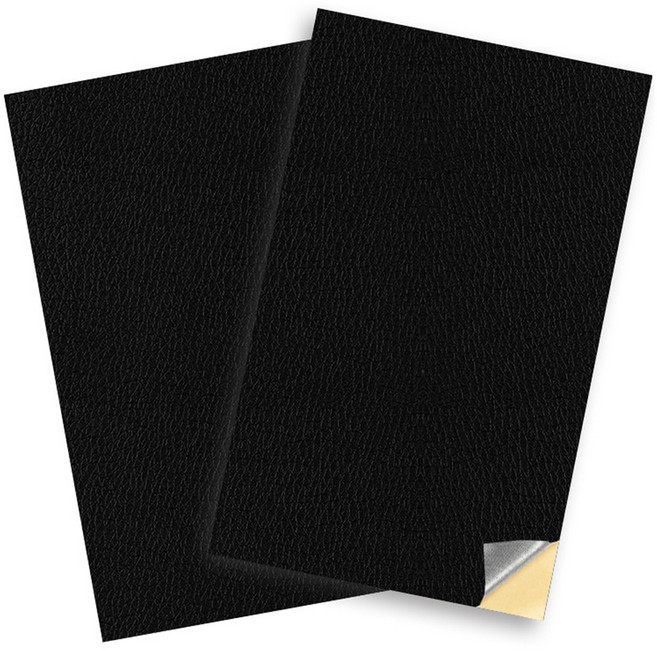 리노 다용도 가죽 리폼 보수 포인트스티커 2p, 블랙