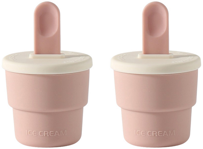 이지실리 수제 아이스크림틀 실리콘 몰드, 핑크, 2개